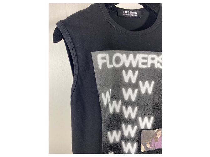 Raf Simons Schwarzes Baumwoll T-Shirt mit Buchstabenprint - Ansicht 4