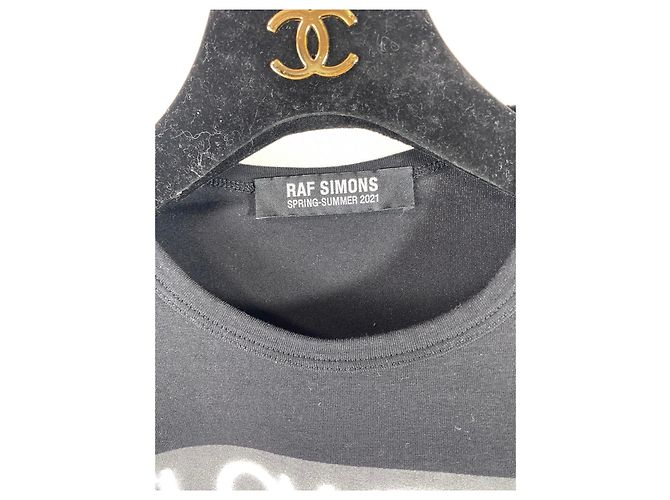 Raf Simons Schwarzes Baumwoll T-Shirt mit Buchstabenprint - Ansicht 5