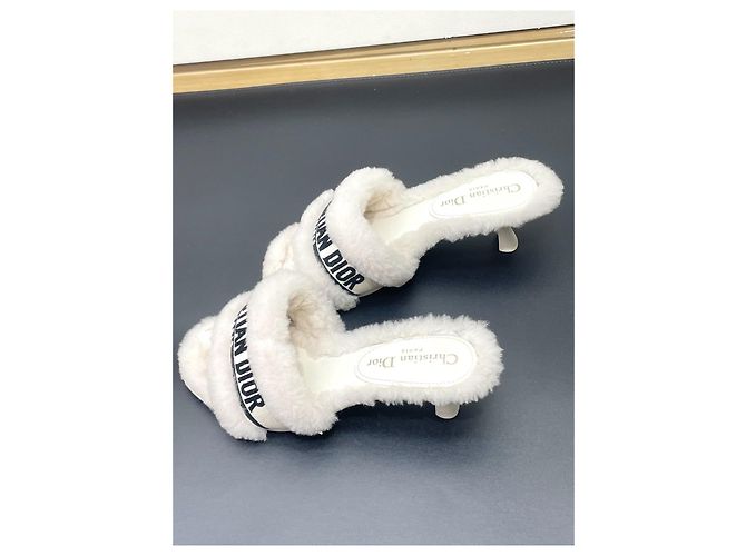 Dior Shearling Clogs White - view 2