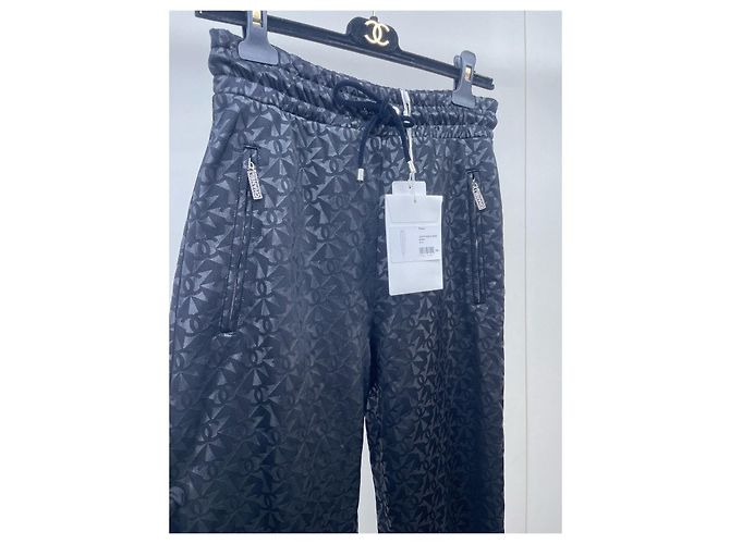 Chanel Hose mit Logo Print Viskose Schwarz - Ansicht 5