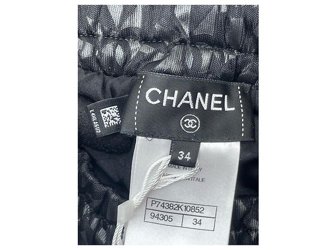 Chanel Hose mit Logo Print Viskose Schwarz - Ansicht 9