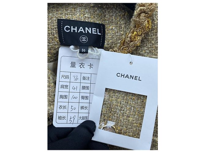 Chanel 26S Runway Tweed Jacke Gold Größe 36 - Ansicht 6