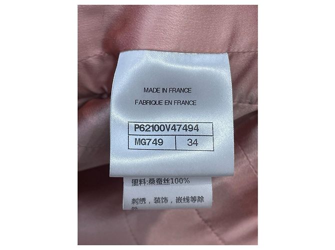 Chaqueta Chanel de tweed gris con cadena - vista 6