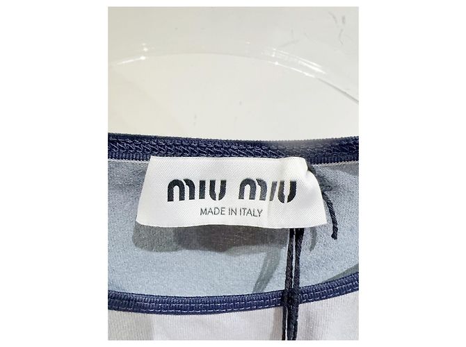 Top Miu Miu Cinza de Viscose com Mangas Curtas - vista 2