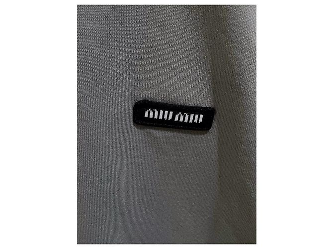 Top Miu Miu Cinza de Viscose com Mangas Curtas - vista 3