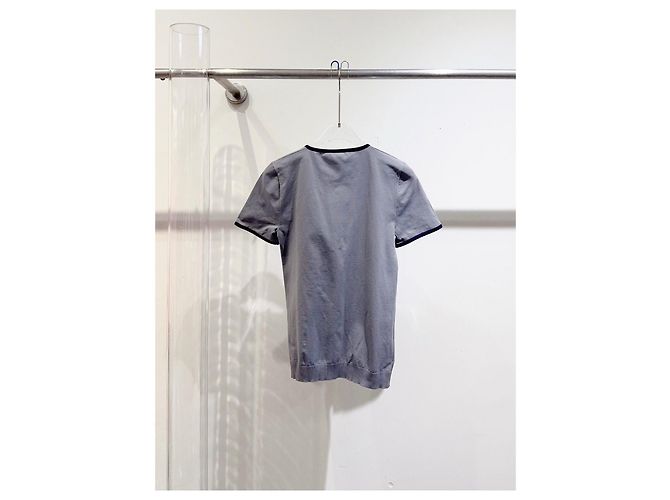 Top Miu Miu Cinza de Viscose com Mangas Curtas - vista 4