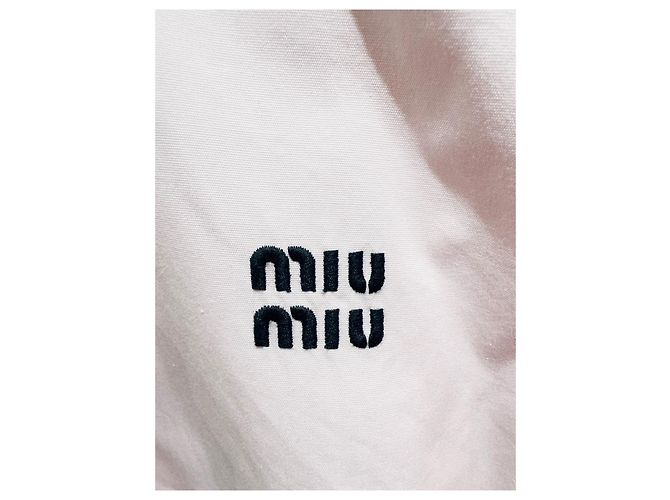 Miu Miu Rosa Baumwolljacke mit gesticktem Logo - Ansicht 2