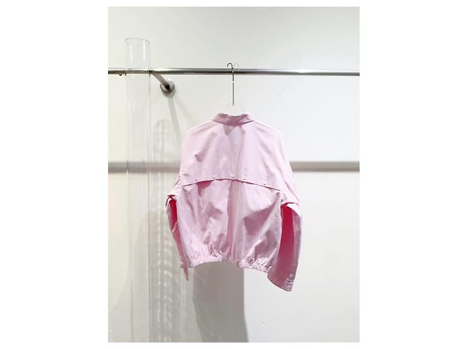 Miu Miu Rosa Baumwolljacke mit gesticktem Logo - Ansicht 3