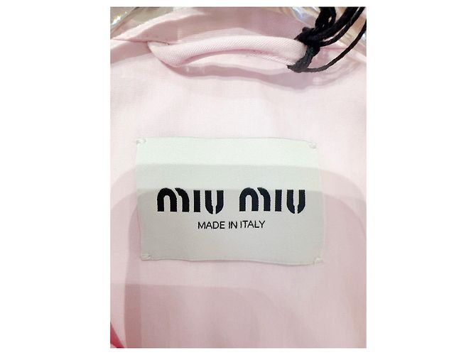 Miu Miu Rosa Baumwolljacke mit gesticktem Logo - Ansicht 4