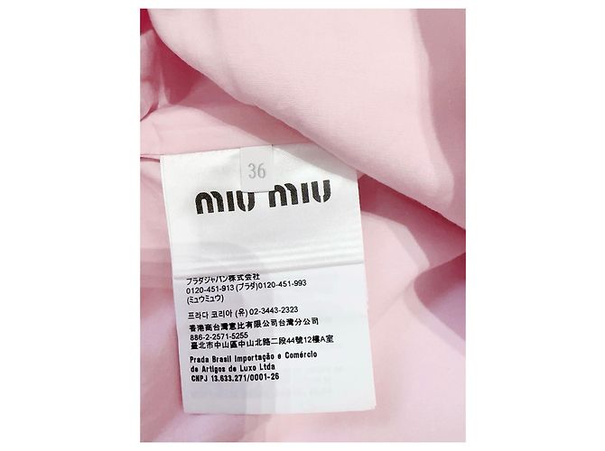 Miu Miu Rosa Baumwolljacke mit gesticktem Logo - Ansicht 5