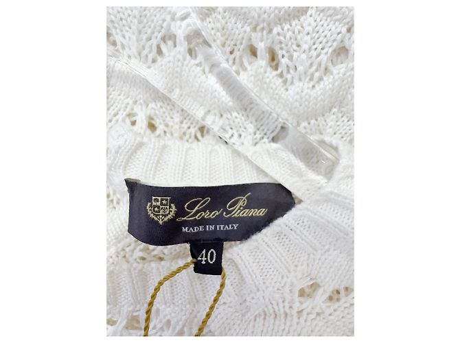 Loro Piana Strickpullover aus Seide Weiß - Ansicht 3