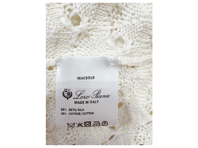 Loro Piana Strickpullover aus Seide Weiß - Ansicht 4
