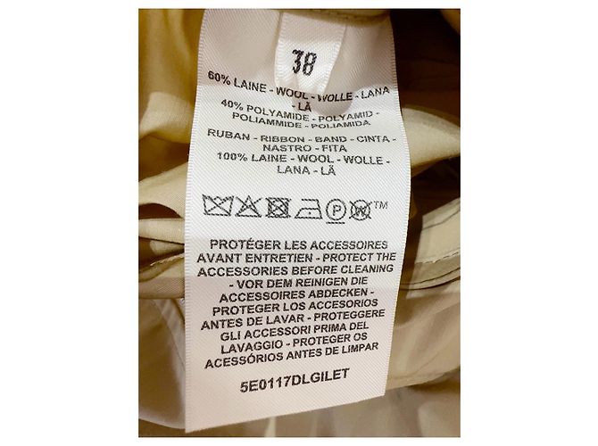 Hermès Trenchkleid beige Wolle Größe 38 - Ansicht 7