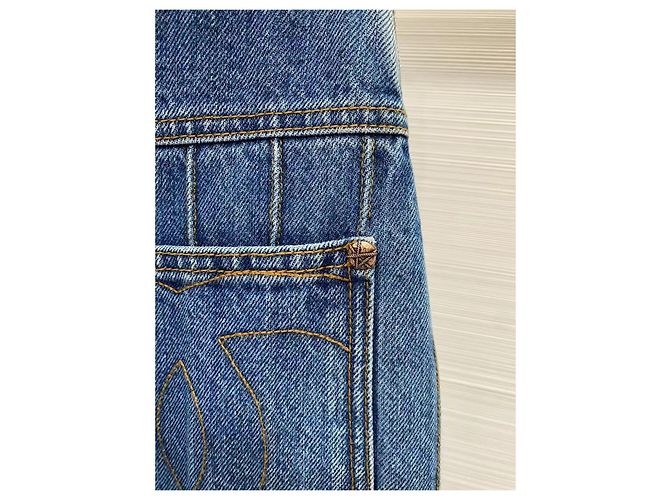 Vaqueros Chanel Hamburg de denim azul con rayas de pierna ancha - vista 4