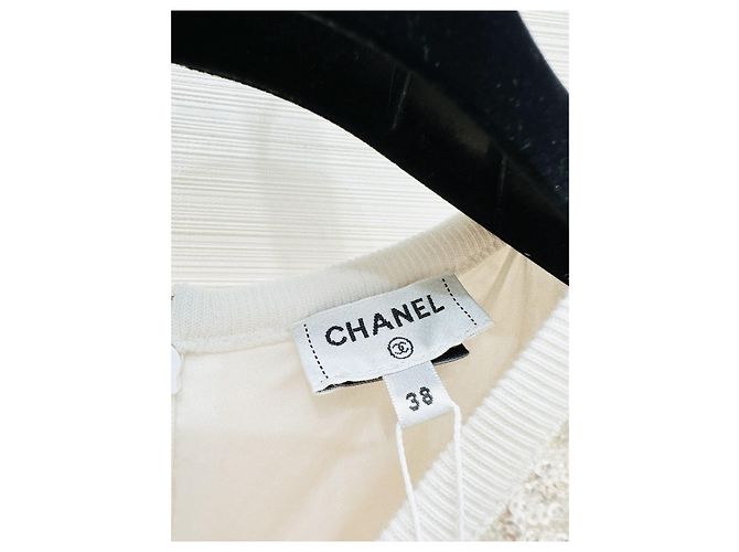 Top Chanel con Paillettes Multicolore Scollo a V - vista 2