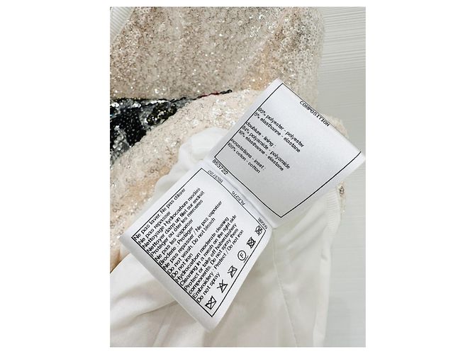 Top Chanel con Paillettes Multicolore Scollo a V - vista 6