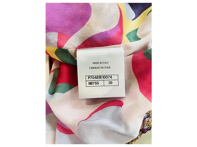 Chanel Tweed Cardigan Jacke mit rosa Perlen Größe 38 - Ansicht 6