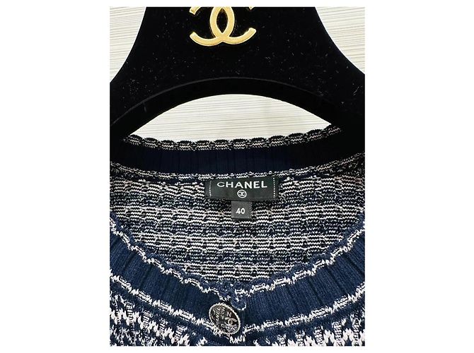 Chanel Gestreifter Baumwoll Cardigan - Ansicht 2