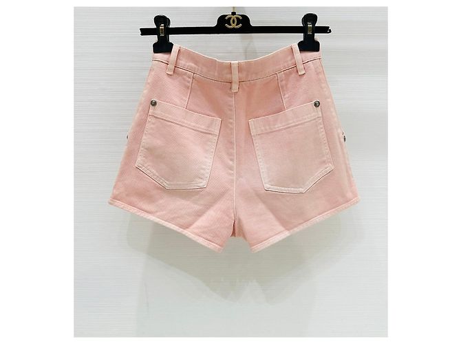 Pantaloncini Chanel in cotone rosa con fiocco - vista 2