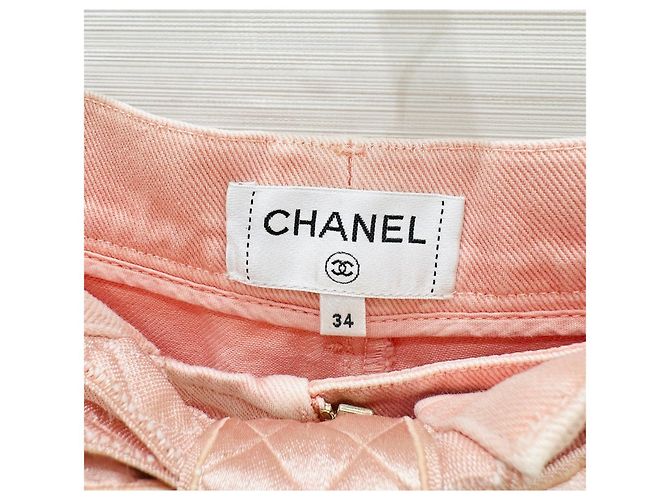 Pantaloncini Chanel in cotone rosa con fiocco - vista 3