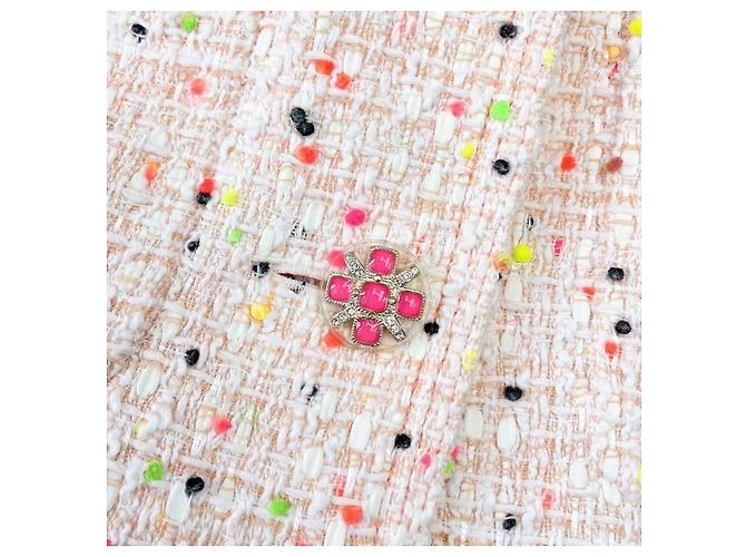 Chanel Tweed Jacke Orange Rosa Oversized Größe 36 - Ansicht 3