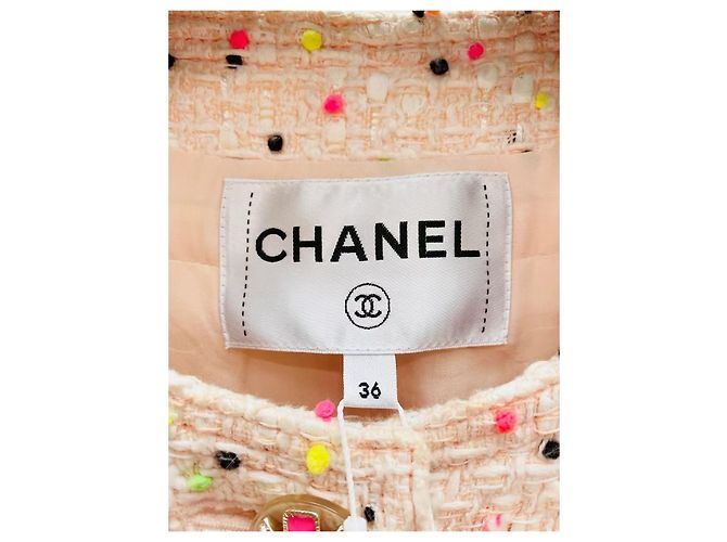 Chanel Tweed Jacke Orange Rosa Oversized Größe 36 - Ansicht 4