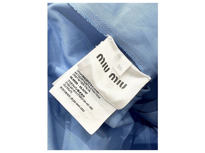 Top Miu Miu de algodón azul - vista 5