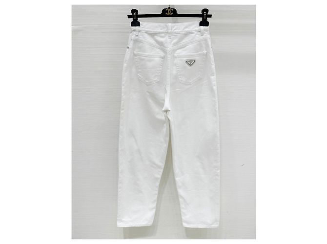 Vaqueros Prada Blancos de Denim Corte Carrot - vista 2