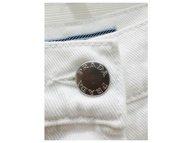 Vaqueros Prada Blancos de Denim Corte Carrot - vista 4