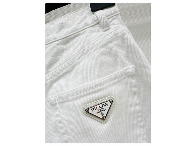 Vaqueros Prada Blancos de Denim Corte Carrot - vista 7
