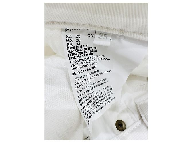 Vaqueros Prada Blancos de Denim Corte Carrot - vista 8