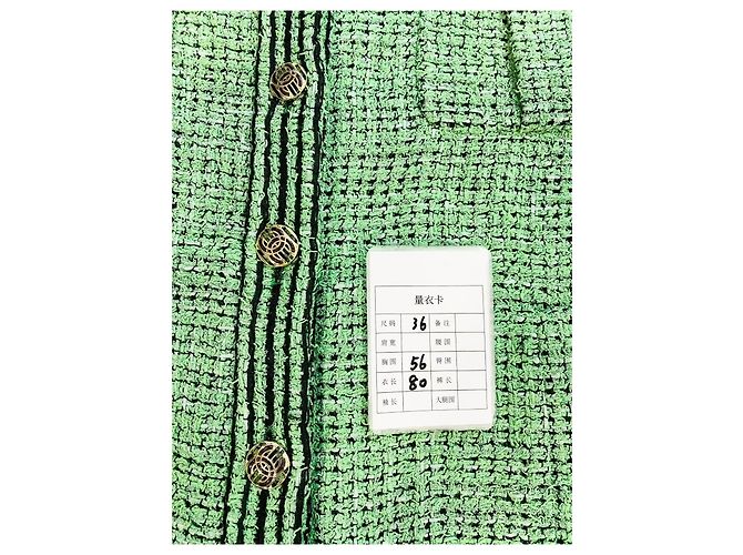 Chanel Jacke aus grünem Tweed mit Karomuster Oversized FR 36 - Ansicht 6