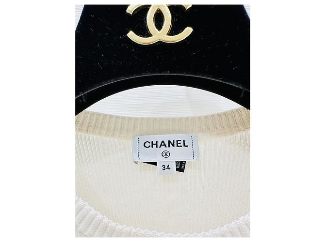 Chanel Seidentop weiß mit Rüschen - Ansicht 2