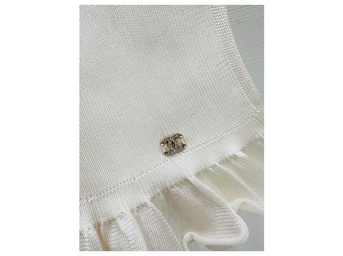Chanel Seidentop weiß mit Rüschen - Ansicht 4