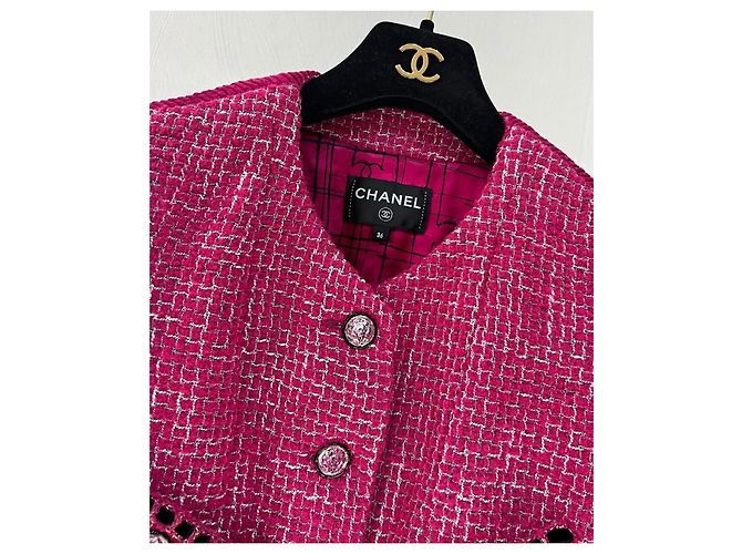 Chanel Tweed Weste Beerenfarbe - Ansicht 2
