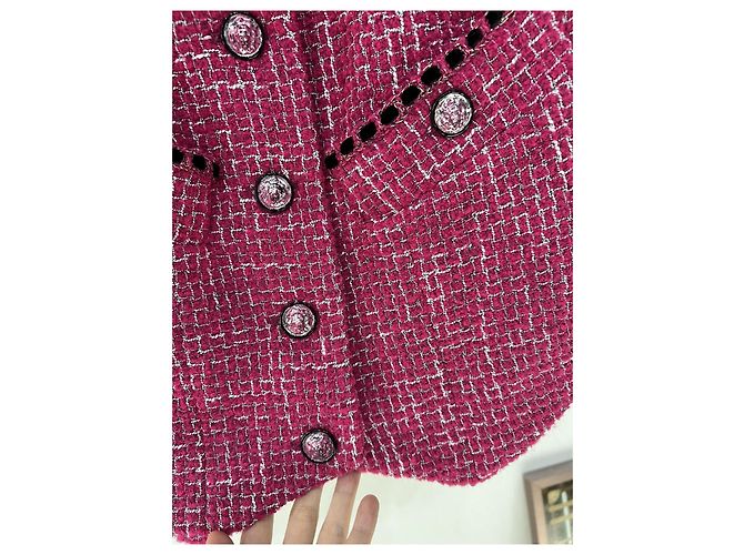 Chanel Tweed Weste Beerenfarbe - Ansicht 3