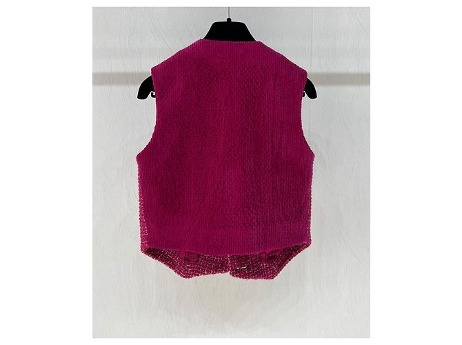 Chanel Tweed Weste Beerenfarbe - Ansicht 5