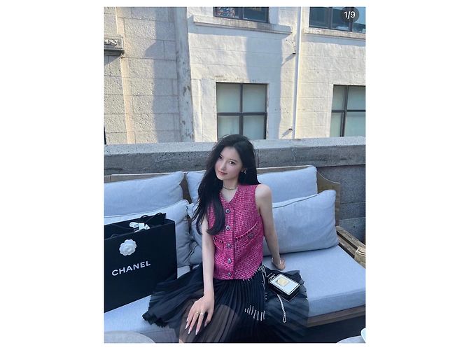 Chanel Tweed Weste Beerenfarbe - Ansicht 9