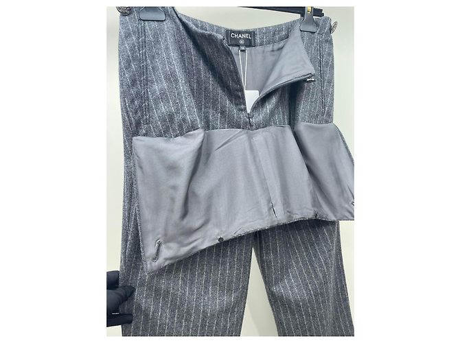 Pantalones Chanel de lana con rayas verticales - vista 3