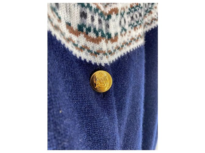 Céline Strickjacke aus Navy Cashmere Fair Isle Jacquard - Ansicht 8
