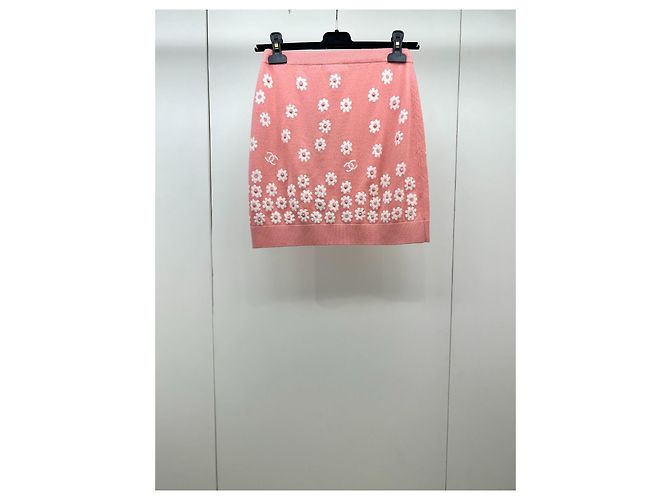 Falda Chanel de Cachemira Daisy Double C de Punto - vista 2