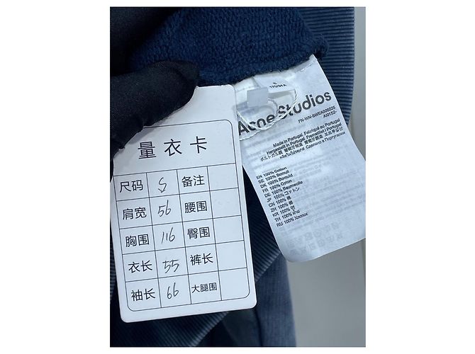 Sudadera con capucha y cremallera Acne Studios azul de algodón - vista 3