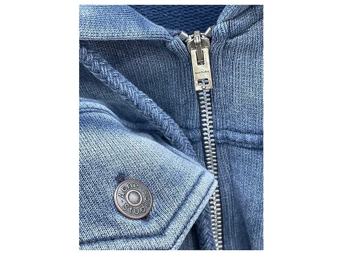Sudadera con capucha y cremallera Acne Studios azul de algodón - vista 5