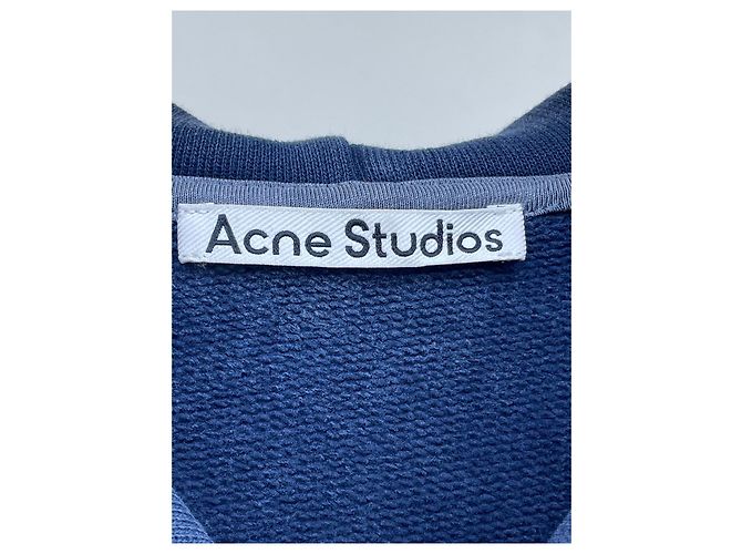 Sudadera con capucha y cremallera Acne Studios azul de algodón - vista 6