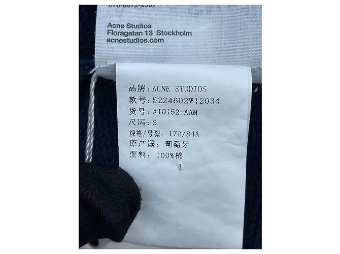Sudadera con capucha y cremallera Acne Studios azul de algodón - vista 7