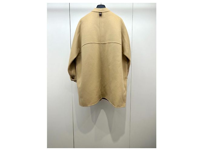 Louis Vuitton Wollmantel Beige Monogramm Futter - Ansicht 2