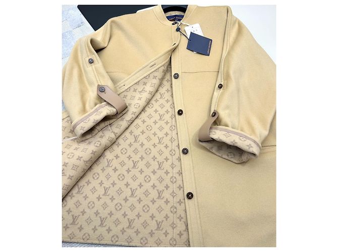 Louis Vuitton Wollmantel Beige Monogramm Futter - Ansicht 4