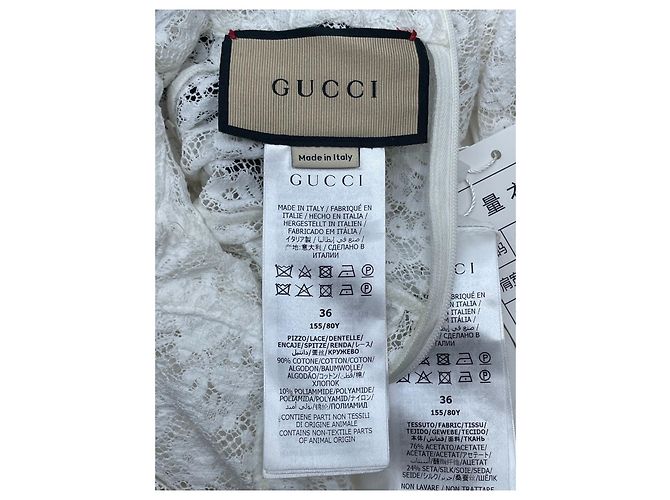 Vestido de encaje blanco Gucci - vista 5