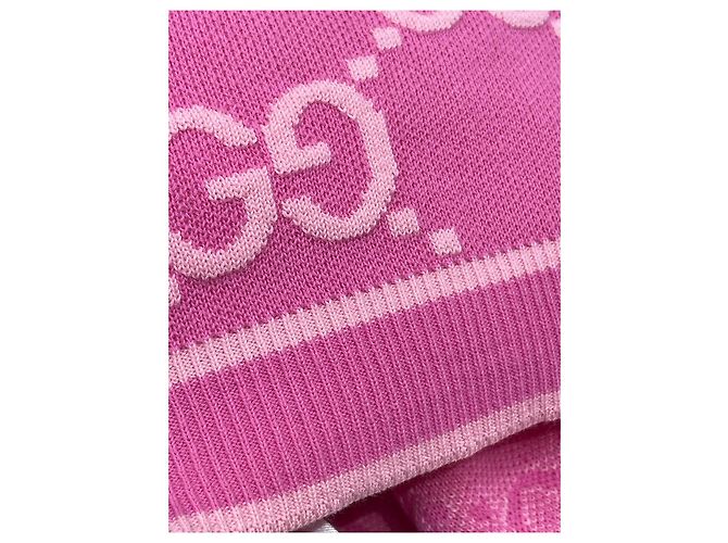 Vestido tank de algodón rosa Gucci con punto jacquard Double G - vista 4