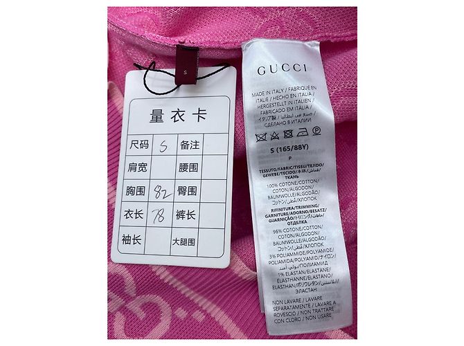Vestido tank de algodón rosa Gucci con punto jacquard Double G - vista 5